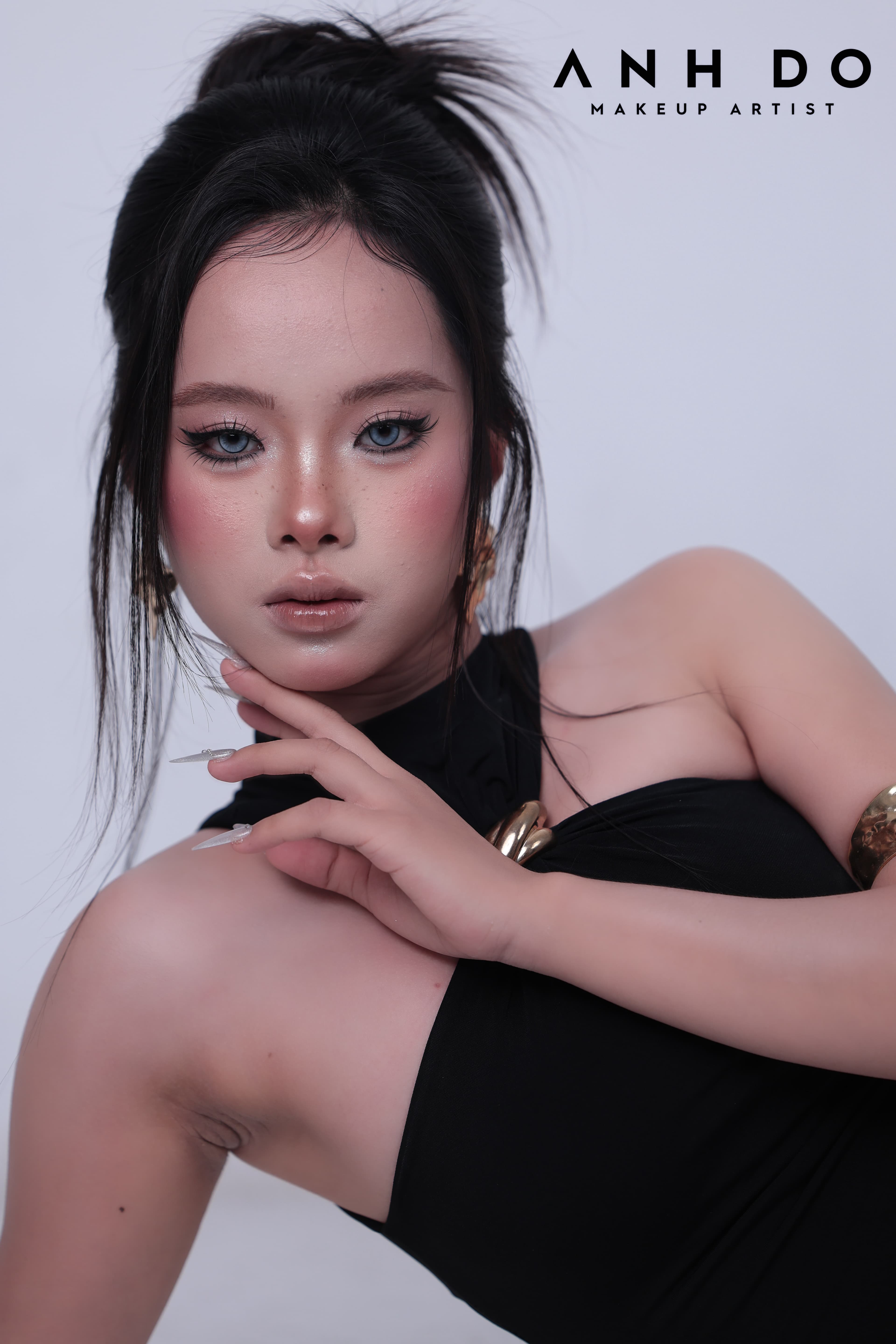 Black dress beauty close-up